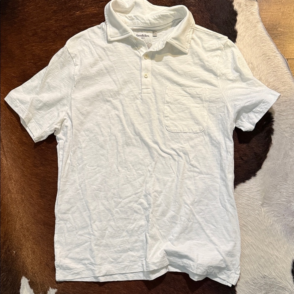 Goodfellow & Co White Short Sleeve Polo